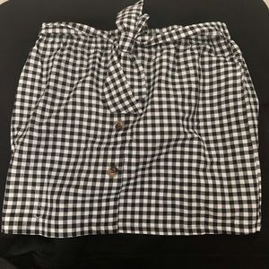 Black and white checkered skirt